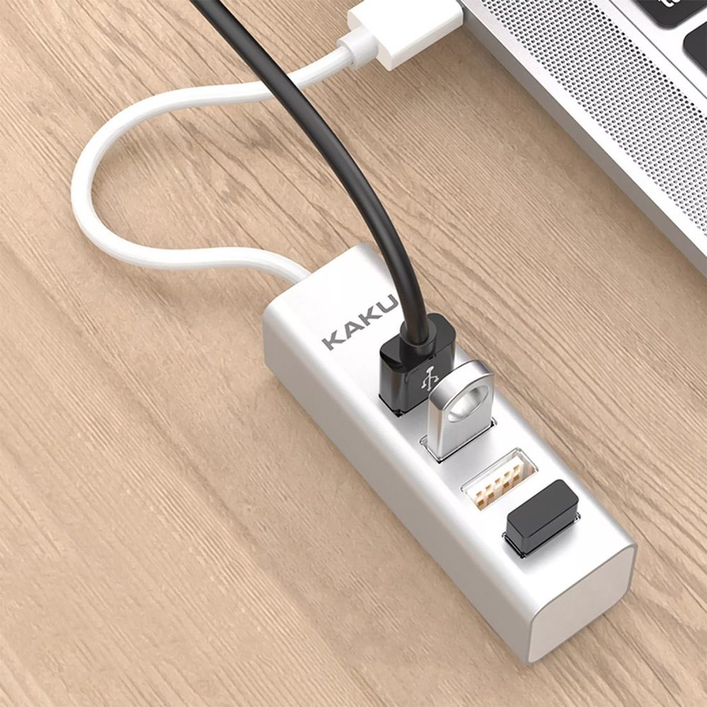 Kaku HUB Splitter - 4x USB Adaptér, Stříbrný (KSC-383)