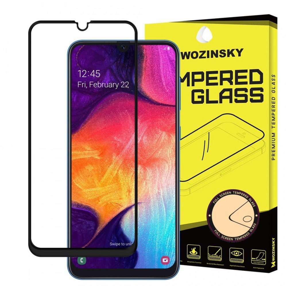 5D Edzett üveg A Samsung Galaxy A40 Telefonhoz, Fekete