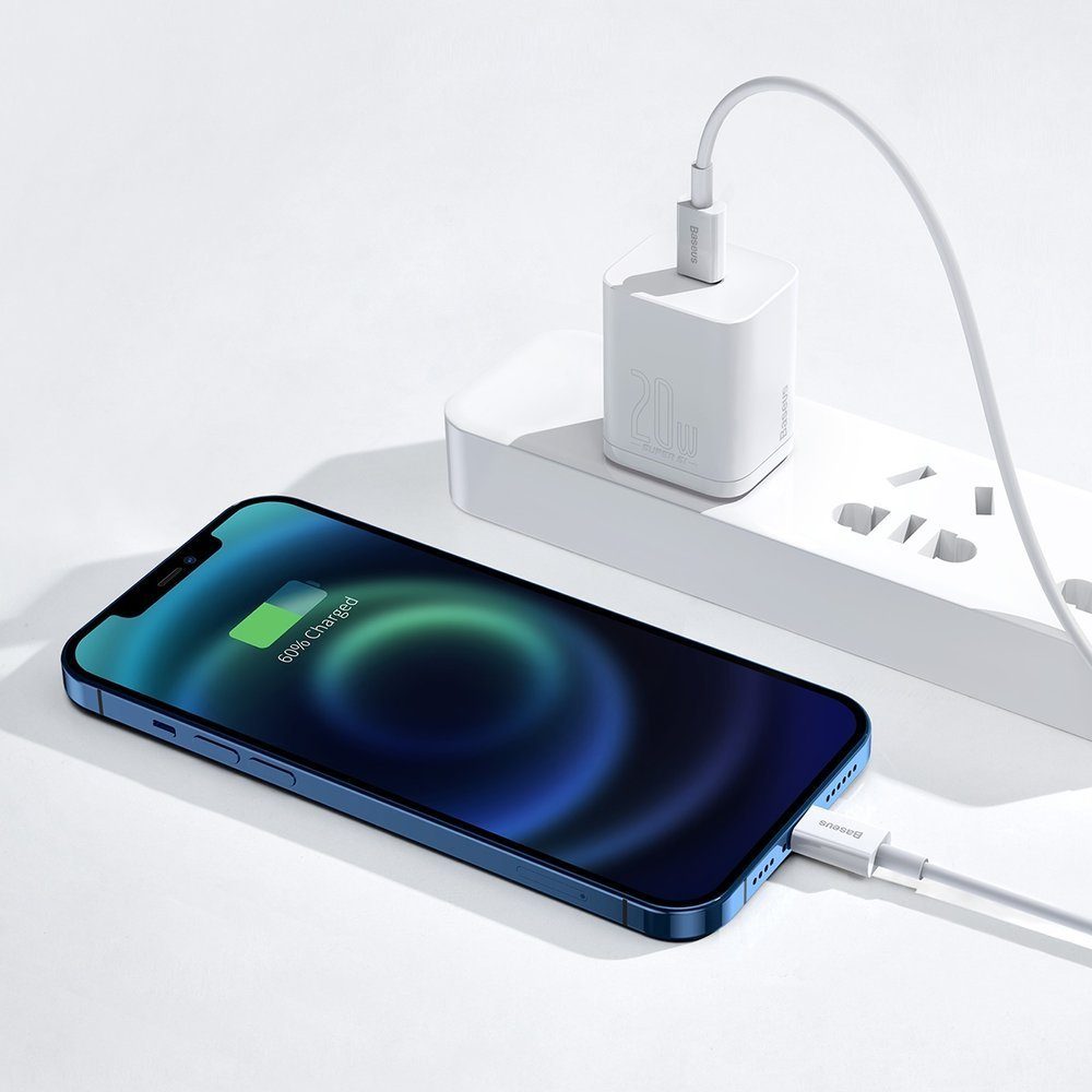 Baseus Superior Kabel USB-C - Lightning, 0,25 M, Bílý (CATLYS-02)