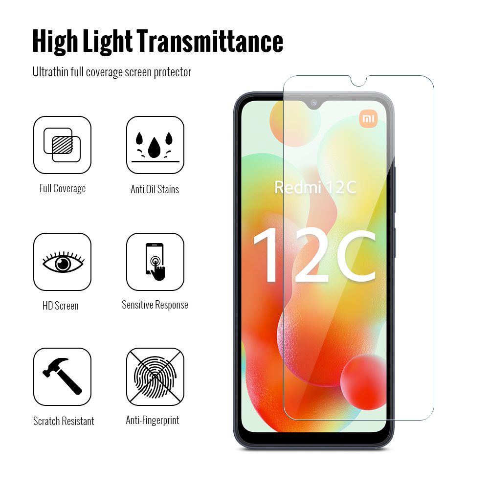 Komplet 2 Kaljenih Stekel In 2 Stekel Za Kamero, Xiaomi Redmi 12C
