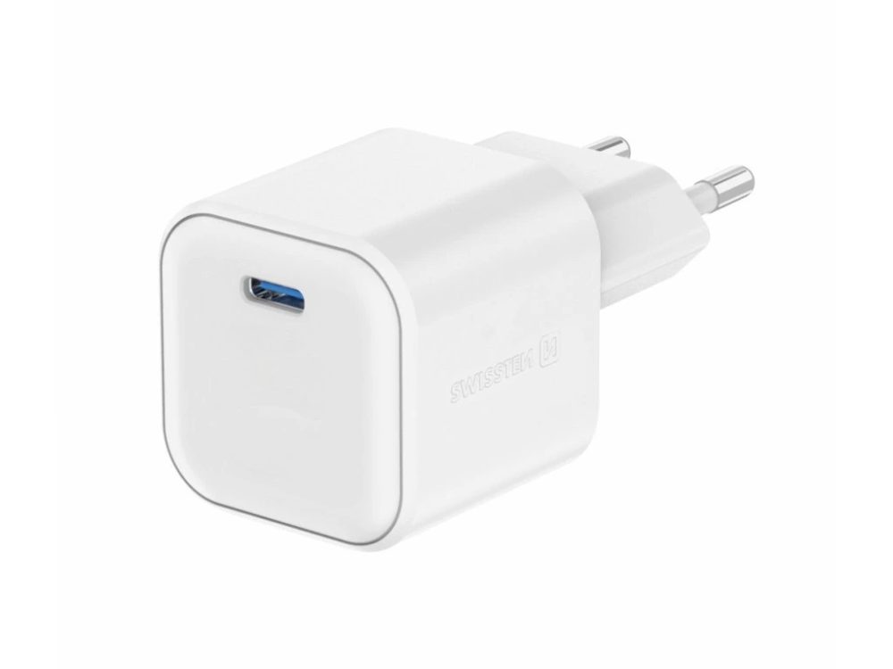 Swissten Adaptor Rețea GaN 1x USB-C 35W power delivery, alb