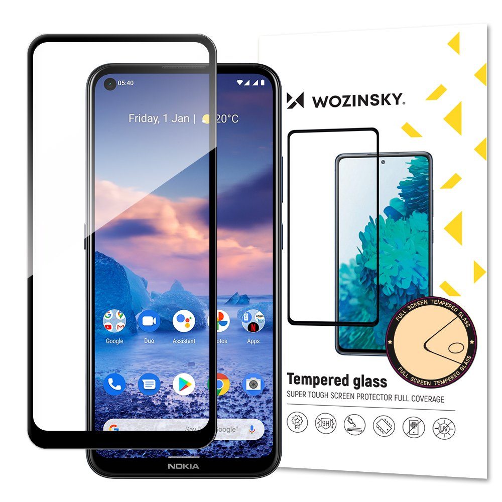 5D Edzett üveg Nokia 5.4 telefonhoz, fekete
