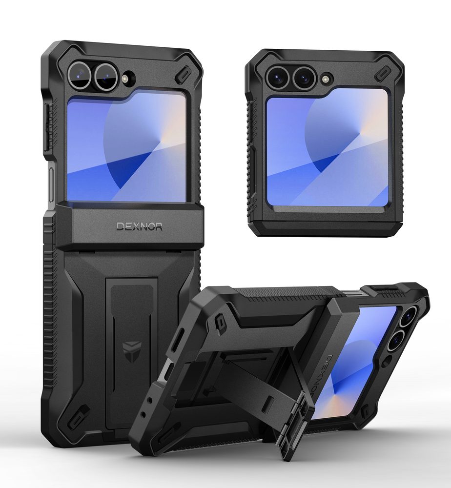 Dexnor 360 Kickstand borító Samsung Galaxy Z Flip 6, fekete