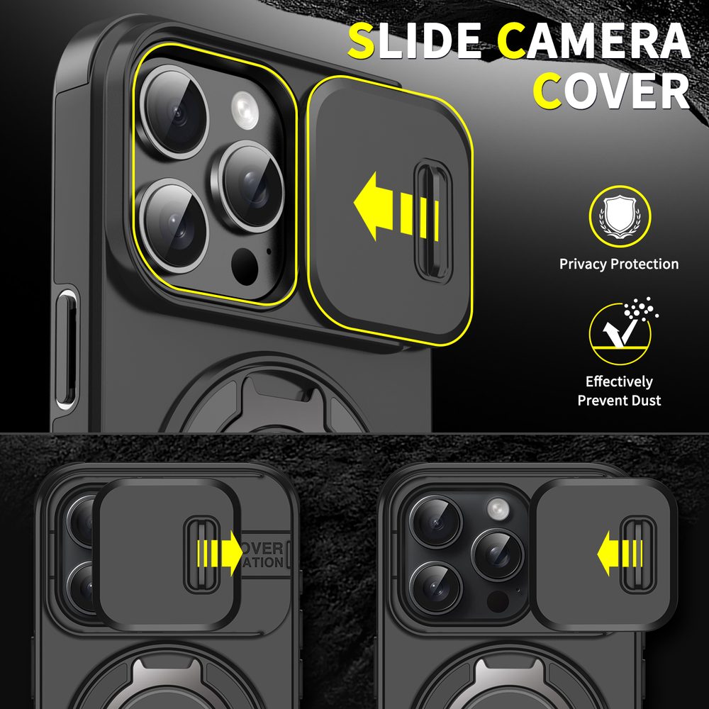 Camslide Stand obal, iPhone 16 Pro, modrý