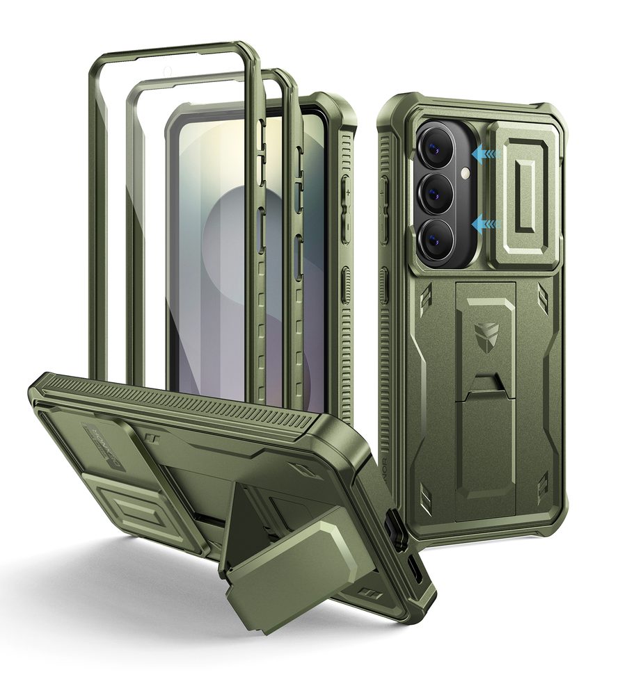 Levně Dexnor 360 Kickstand Camprotector obal Samsung Galaxy S26, zelený