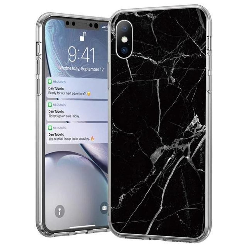 Wozinsky Marble, Xiaomi Redmi Note 10 / Redmi Note 10S, Crna