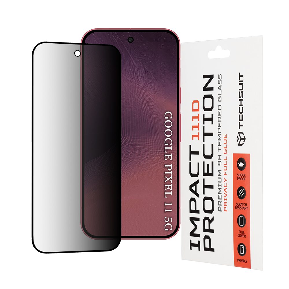 Techsuit 111D Privacy Sticlă securizată, Google Pixel 11 / Pixel 11 Pro, negru