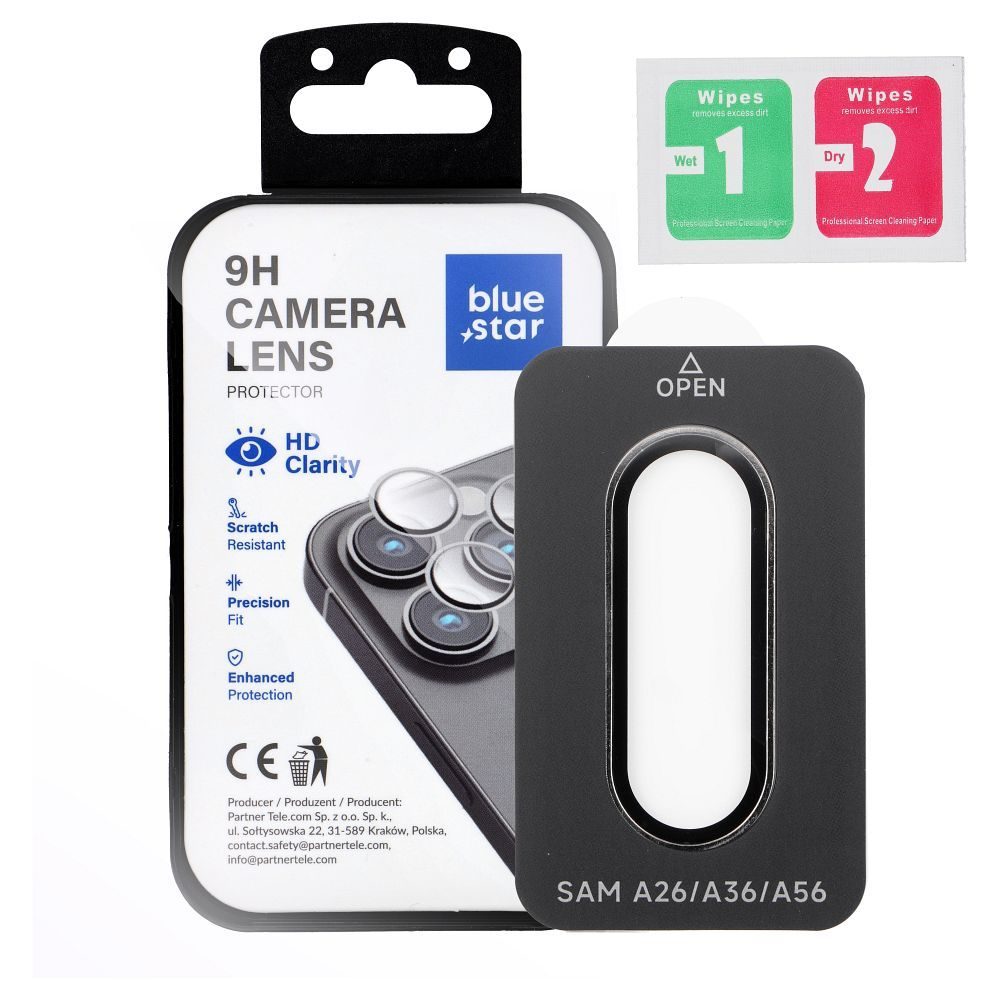 Levně BlueStar Easy Install sklo na fotoaparát, Samsung Galaxy A56, černé