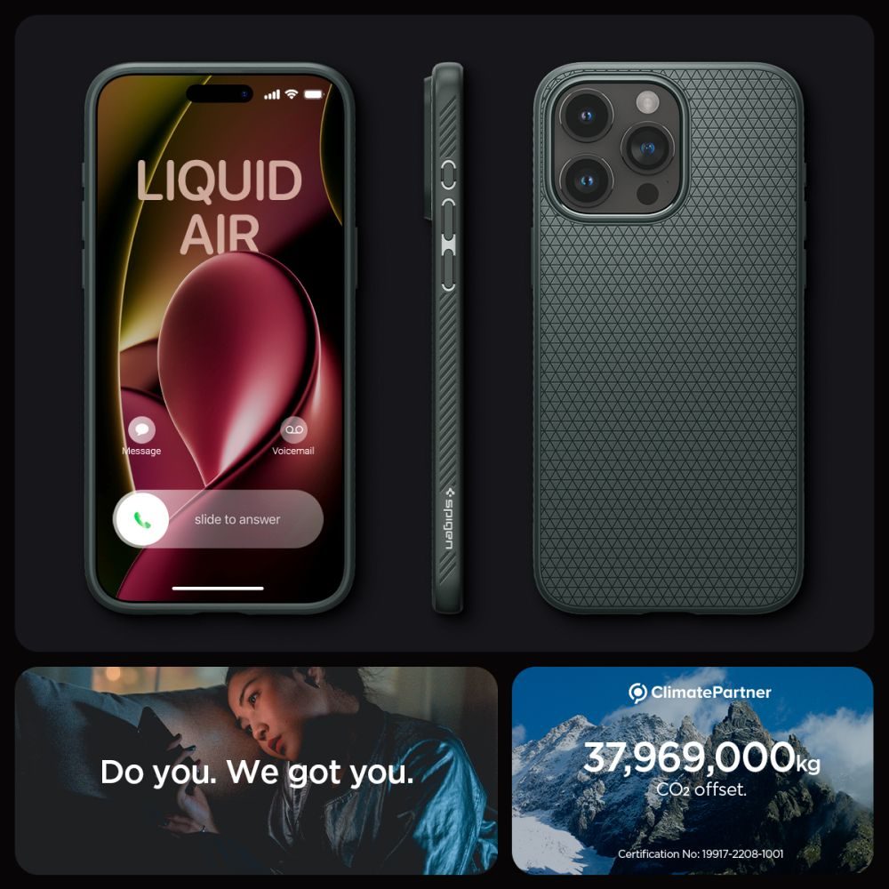 Spigen Liquid Air, IPhone 15 Pro Max, Zöld