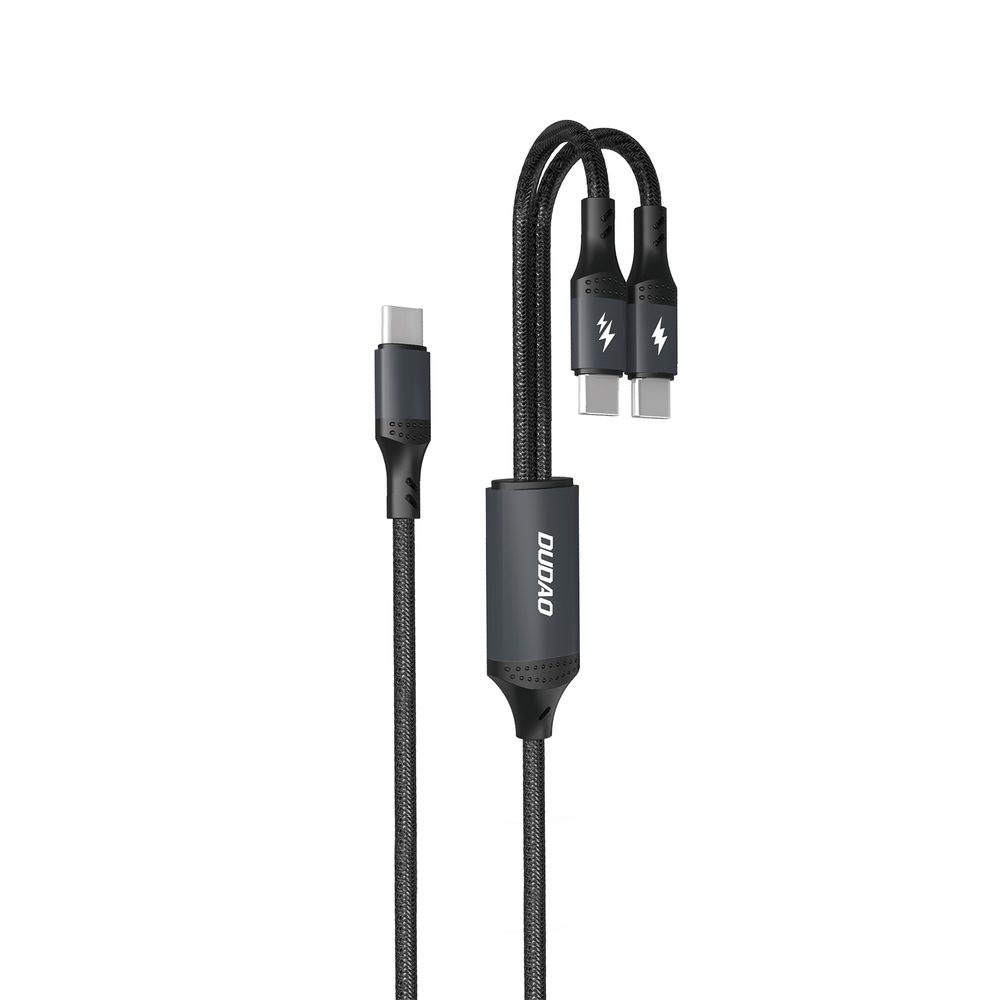 Levně Dudao L3F kabel 2v1 2x USB-C, 100W 1,2 m černý