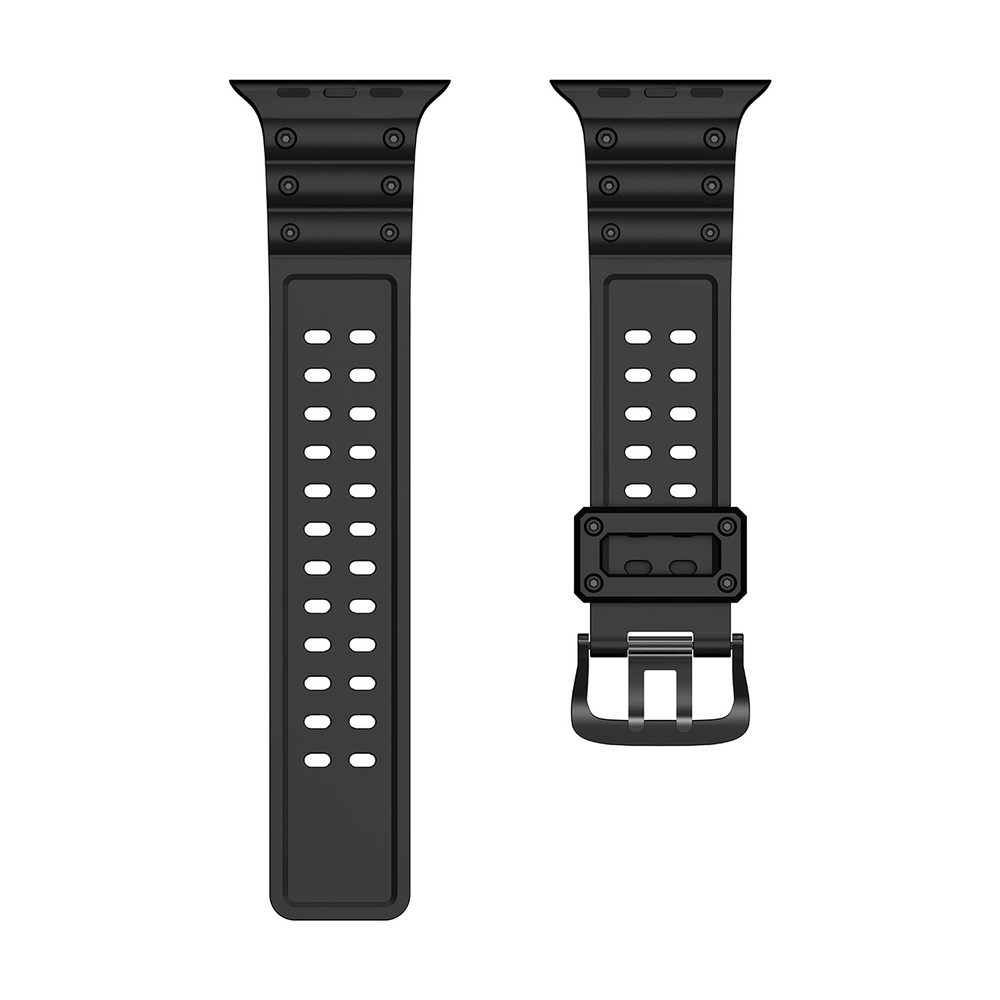 Strap Triple Remienok Pre Hodinky Apple Watch SE / 8 / 7 / 6 / 5 / 4 / 3 / 2 / 1 (41/40/38mm), čierny