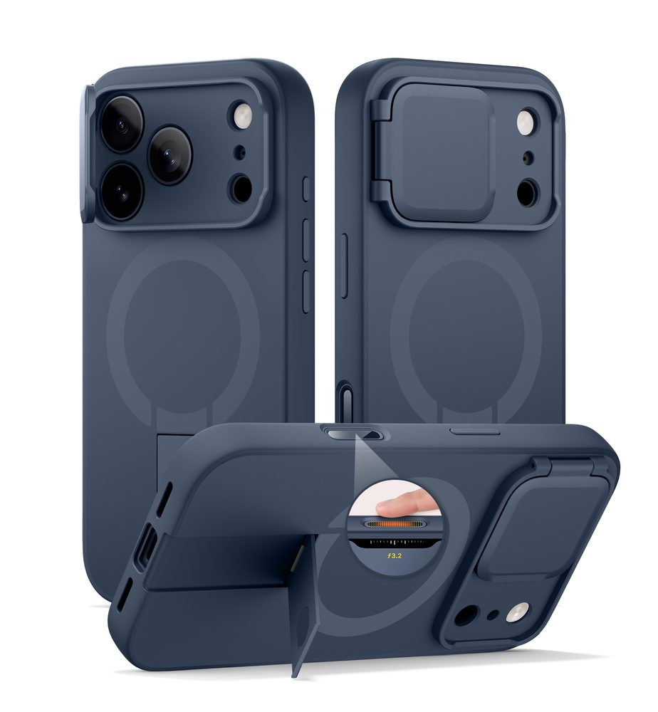 Suritch MagSafe Kickstand Camprotector tok iPhone 17 Pro Max, kék