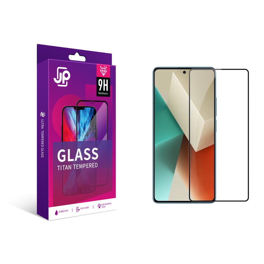 JP Titan extra tartós edzett üveg, Xiaomi Redmi Note 13 5G, fekete