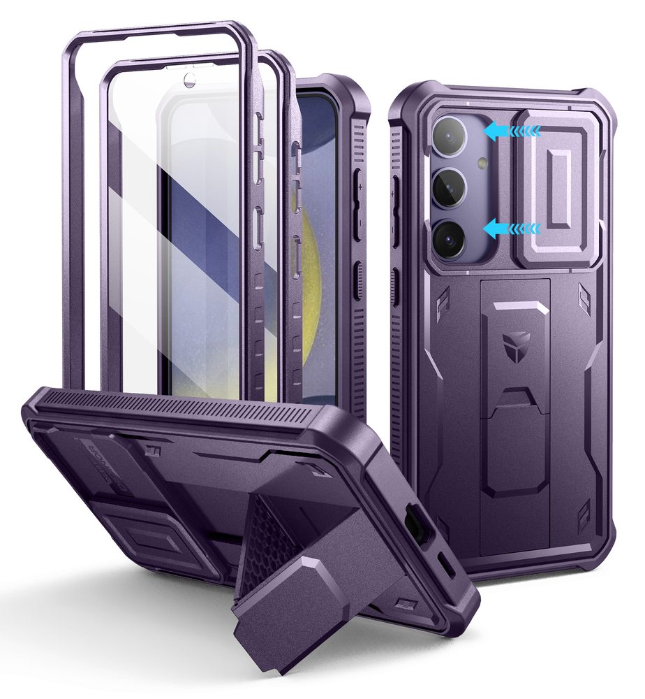 Dexnor 360 Kickstand táborvédő borító Samsung Galaxy S24 Plus, lila