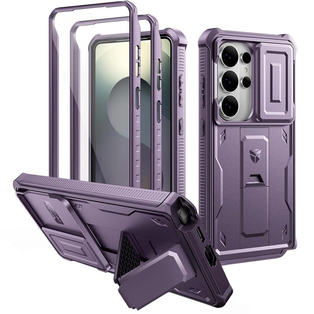 Dexnor 360 Kickstand Camprotector obal Samsung Galaxy S26 Ultra, fialový