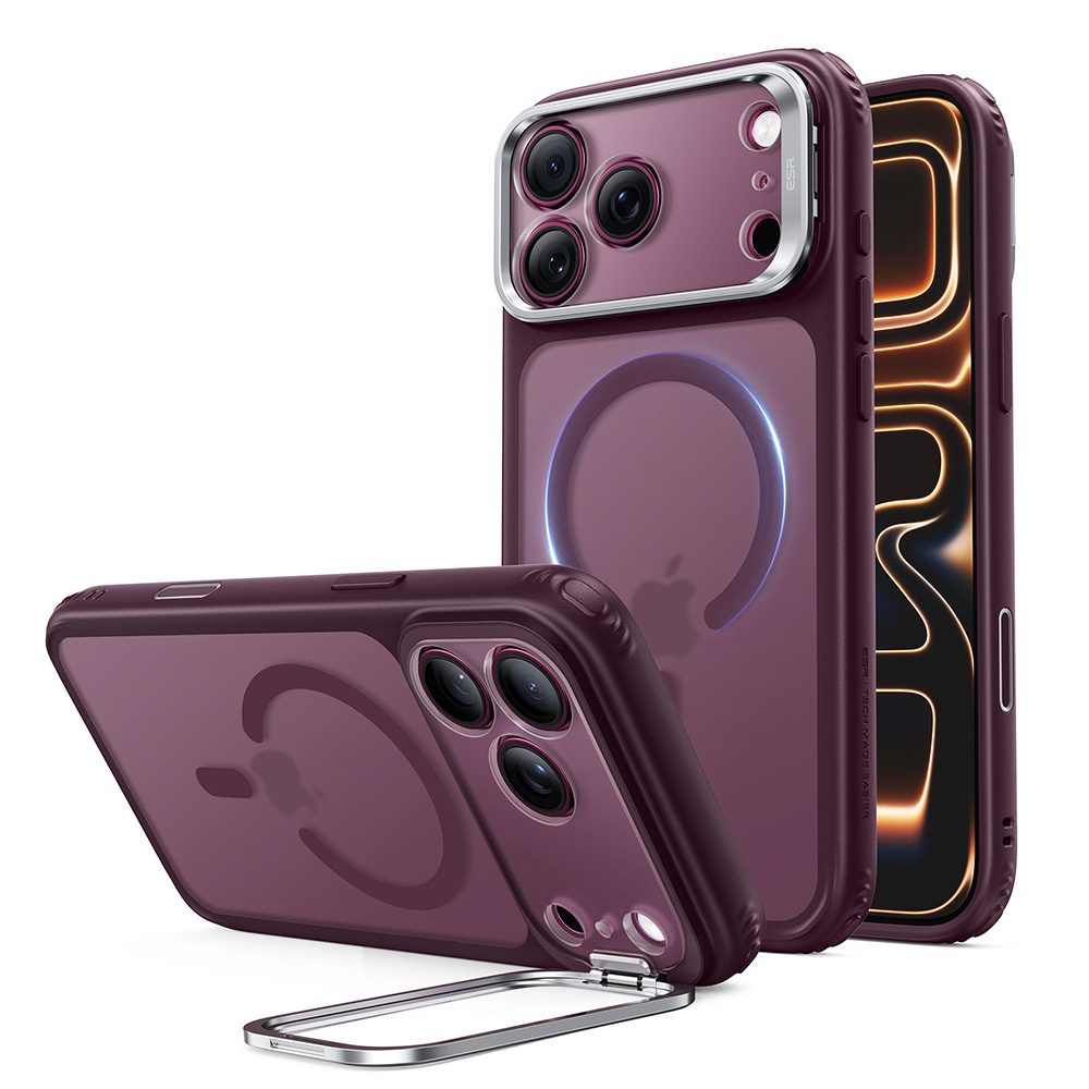 Husă ESR Classic Hybrid HaloLock Kickstand, iPhone 17 Pro Max / 18 Pro Max, vișinie
