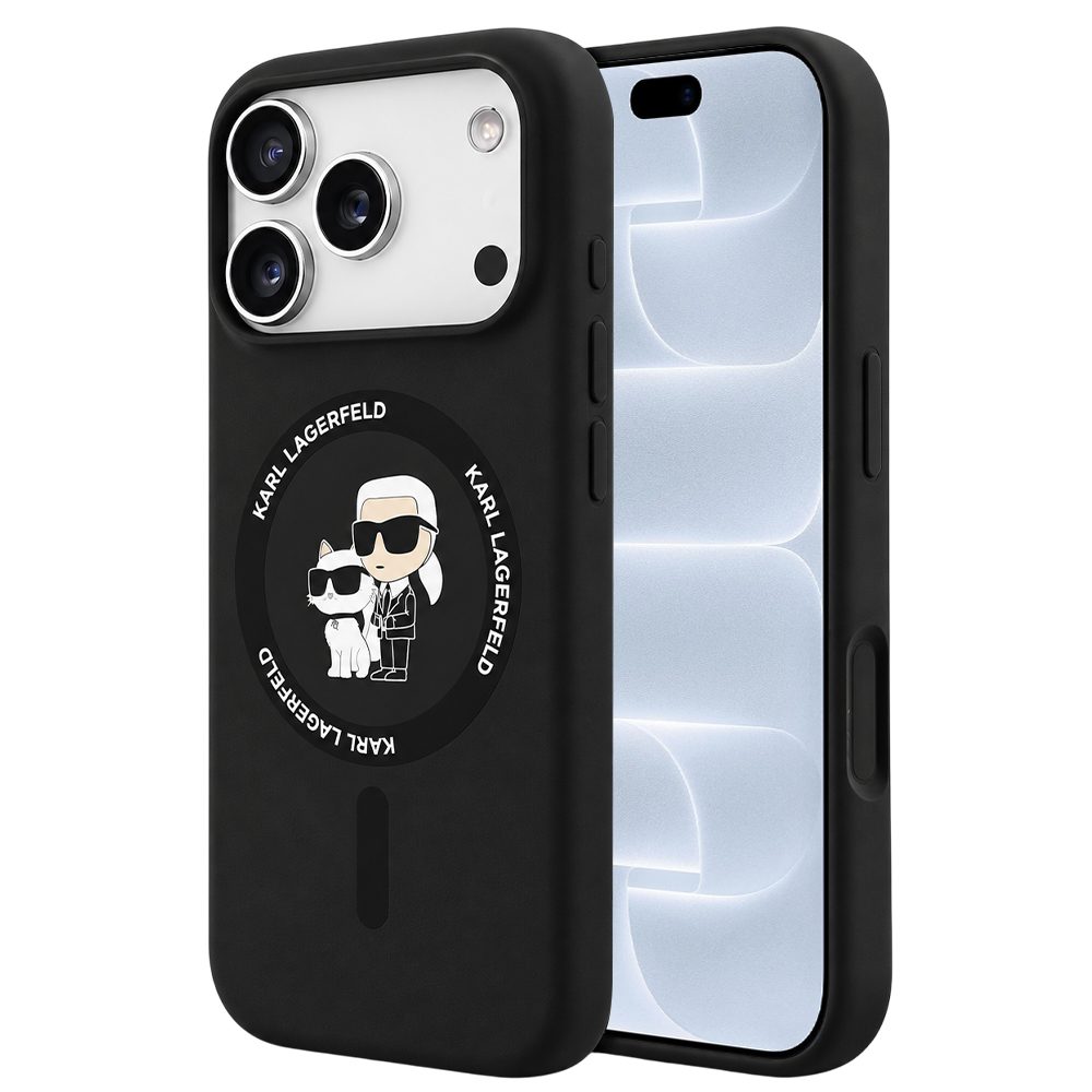 Karl Lagerfeld Silicone KC Body Ring MagSafe zaštitna maska za iPhone 17 Pro / 18 Pro, crna