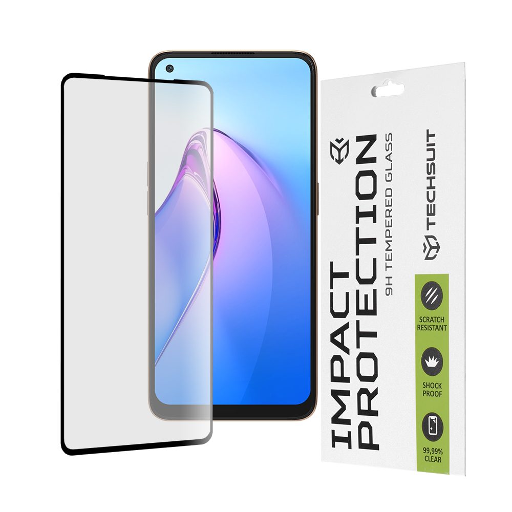 Techsuit 111D Edzett üveg, Oppo Reno8, Fekete