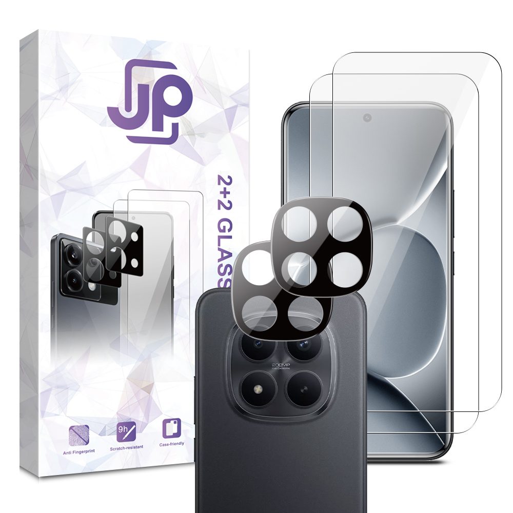 Levně JP Combo pack, Sada 2 tvrzených skel a 2 sklíček na fotoaparát, Xiaomi Redmi Note 15 Pro 5G