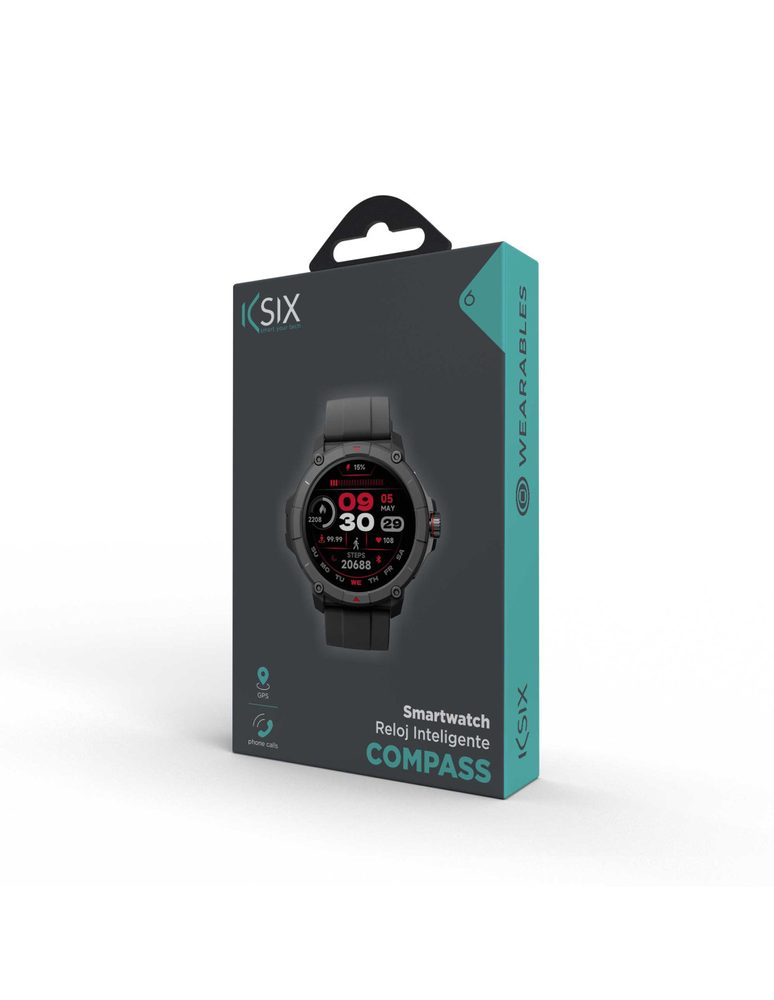 Ksix Compass Smartwatch GPS, černé