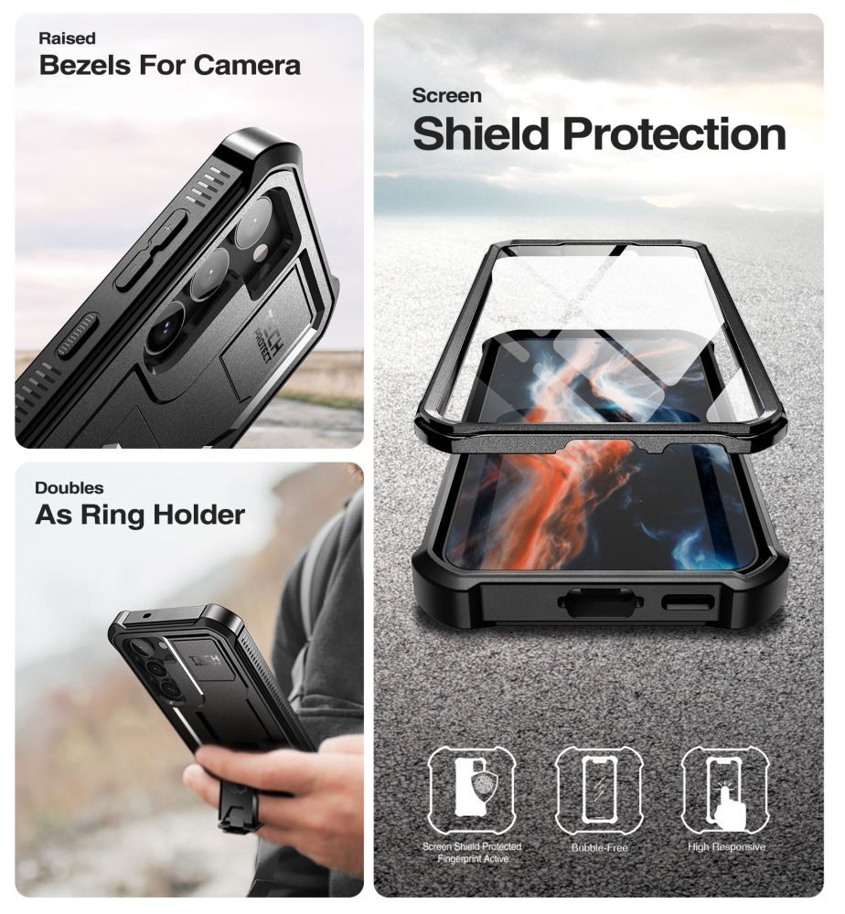 Tech-Protect Kevlar Pro Tok, Samsung Galaxy S23, Fekete