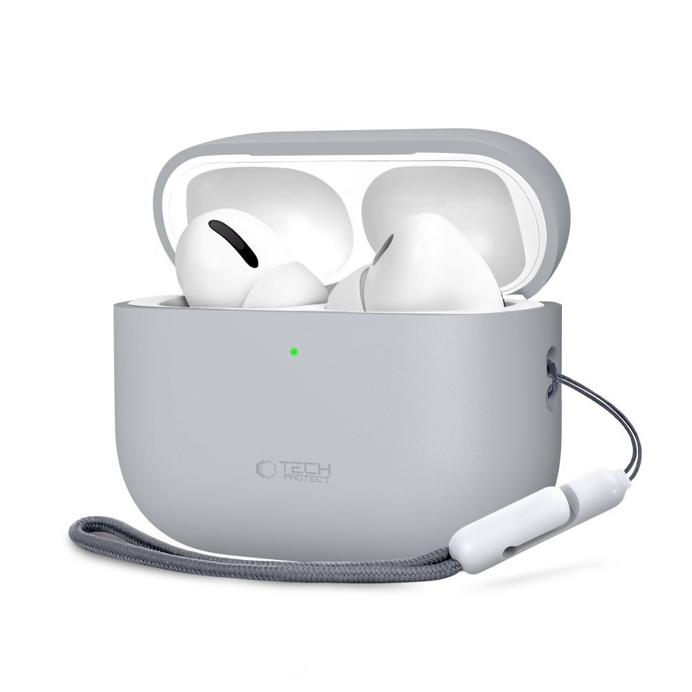 Levně Tech-Protect Silikonové pouzdro, Apple AirPods Pro 3, šedé