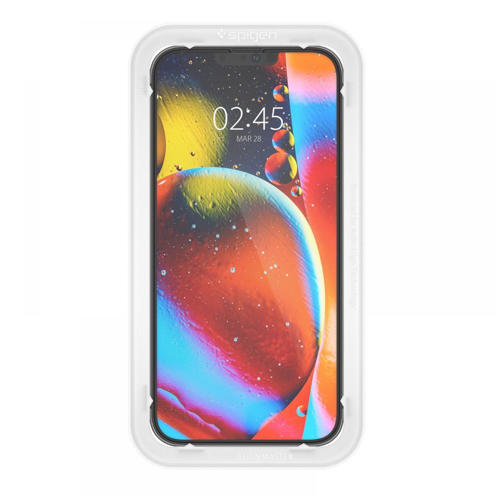 Spigen ALM Glass FC Folie De Sticlă Securizată 2 Bucăți, IPhone 13 Pro Max / 14 Plus, Neagră