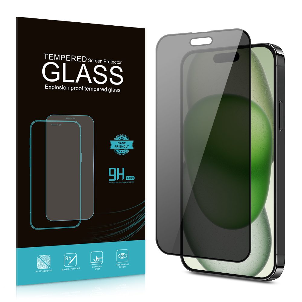 Privacy 5D Zaščitno Kaljeno Steklo, IPhone 15