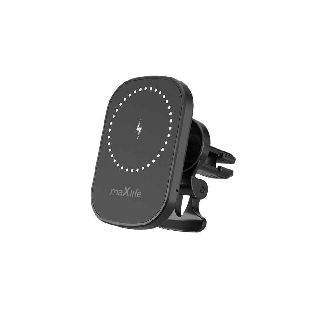 Maxlife MXCH-16 mágneses autós hűtőrács tartó vezeték nélküli töltéssel 15W, fekete
