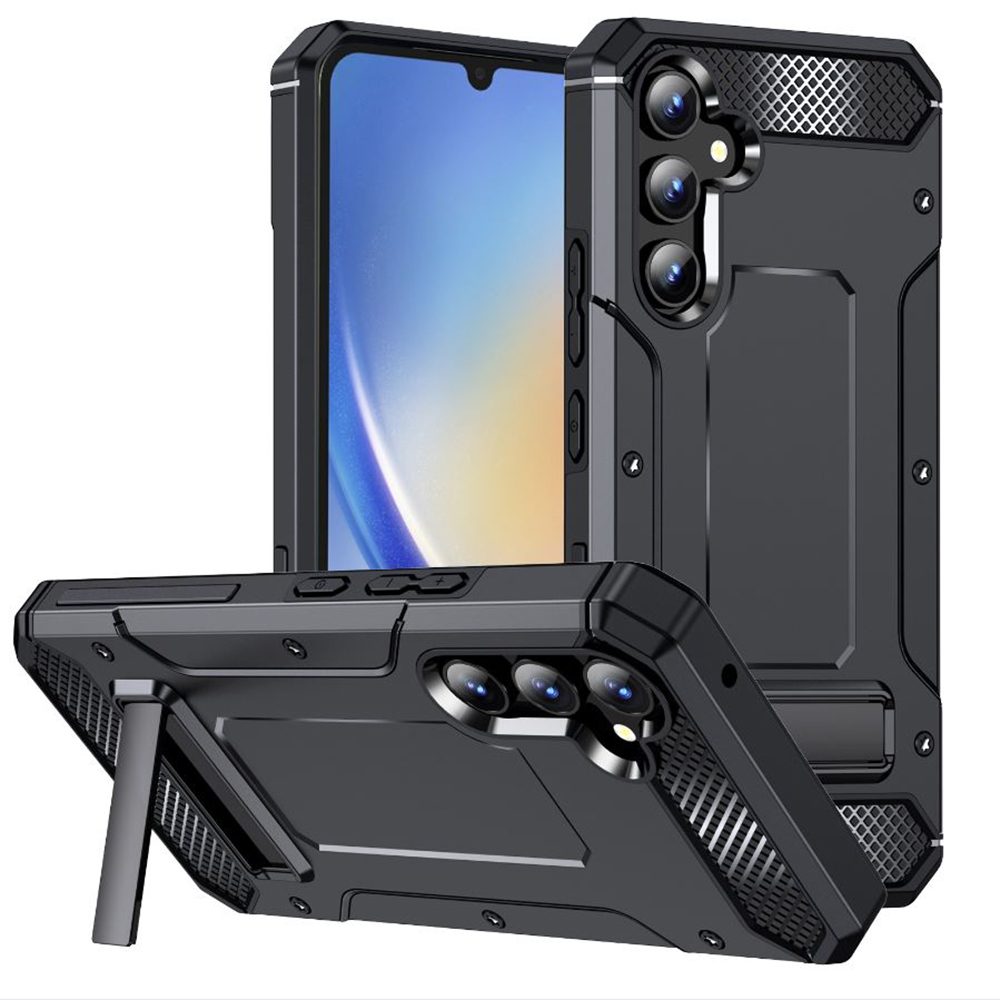 Techsuit Hybrid Armor Kickstand, Samsung Galaxy A34 5G, čierny