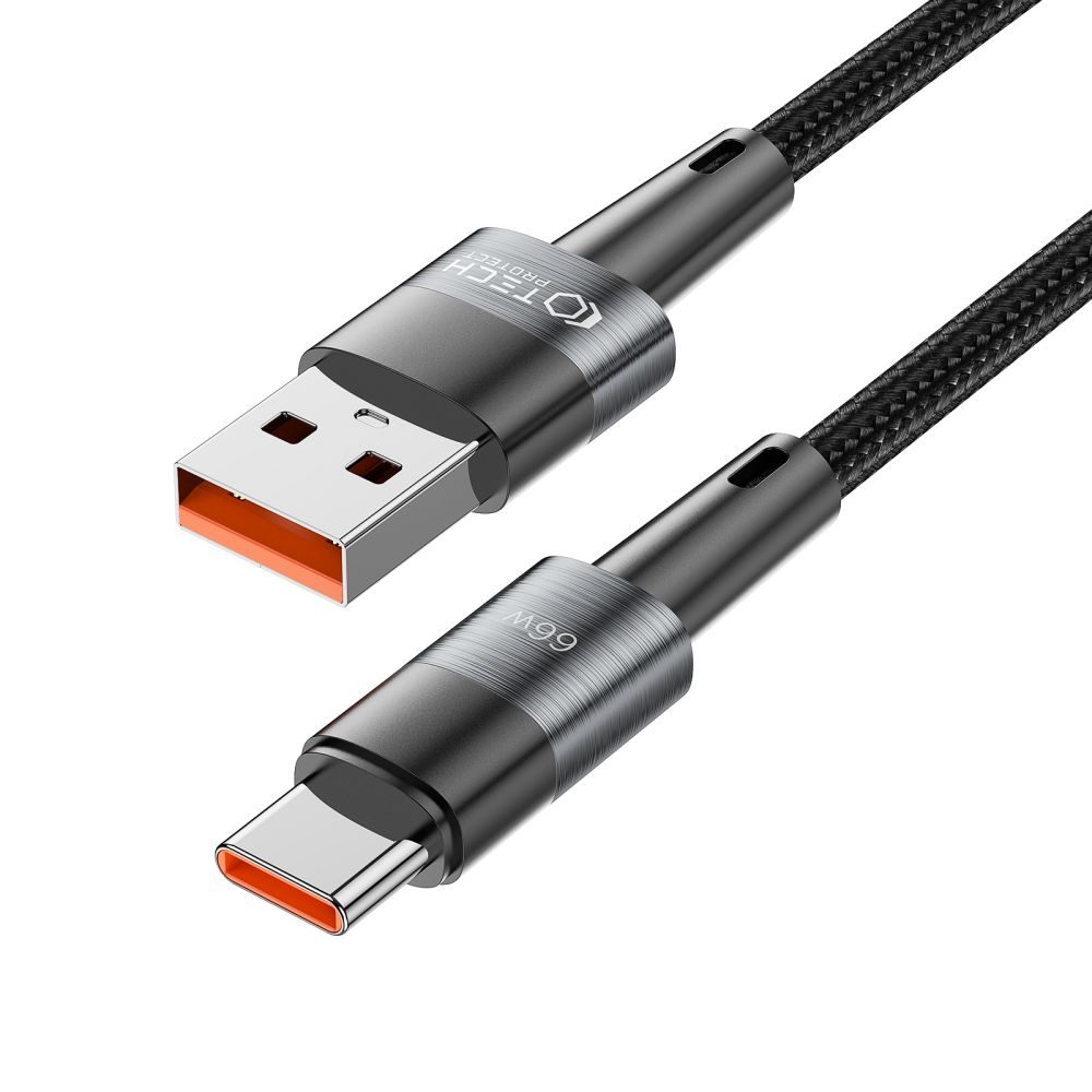 Tech-Protect UltraBoost USB-C Kábel, 66W / 6A, 0,25 M, šedý