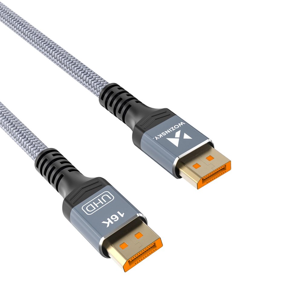 Levně Wozinsky WPS-16AYL1S DisplayPort 2.1 kabel, HDR, HDCP, DSC, 1 m, černý