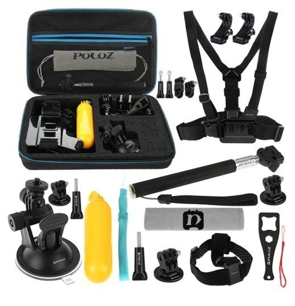Puluz 20v1 Příslušenství Ultimate Combo Kits pro sportovní kamery PKT11