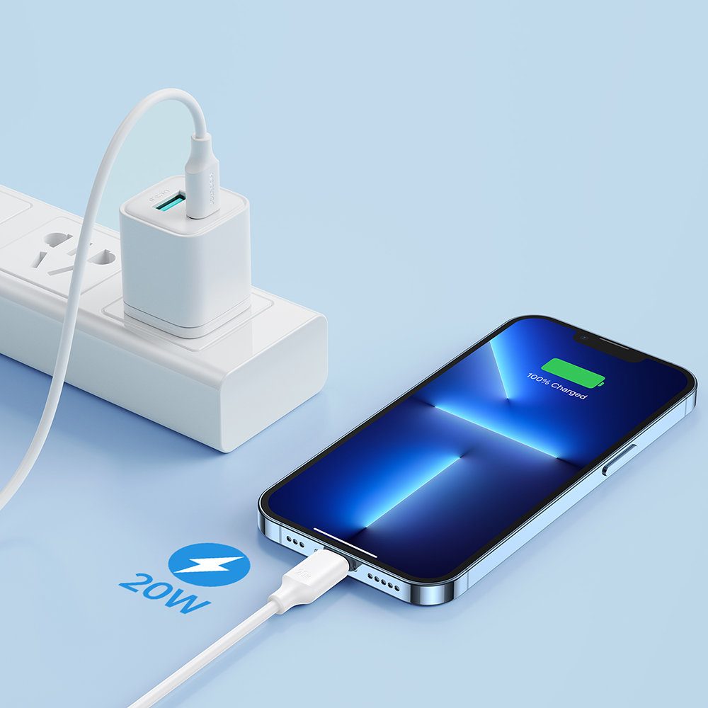 Joyroom USB-C Lightning Kábel, 480Mbps, 20W, 0.25m, Fehér (S-CL020A9)