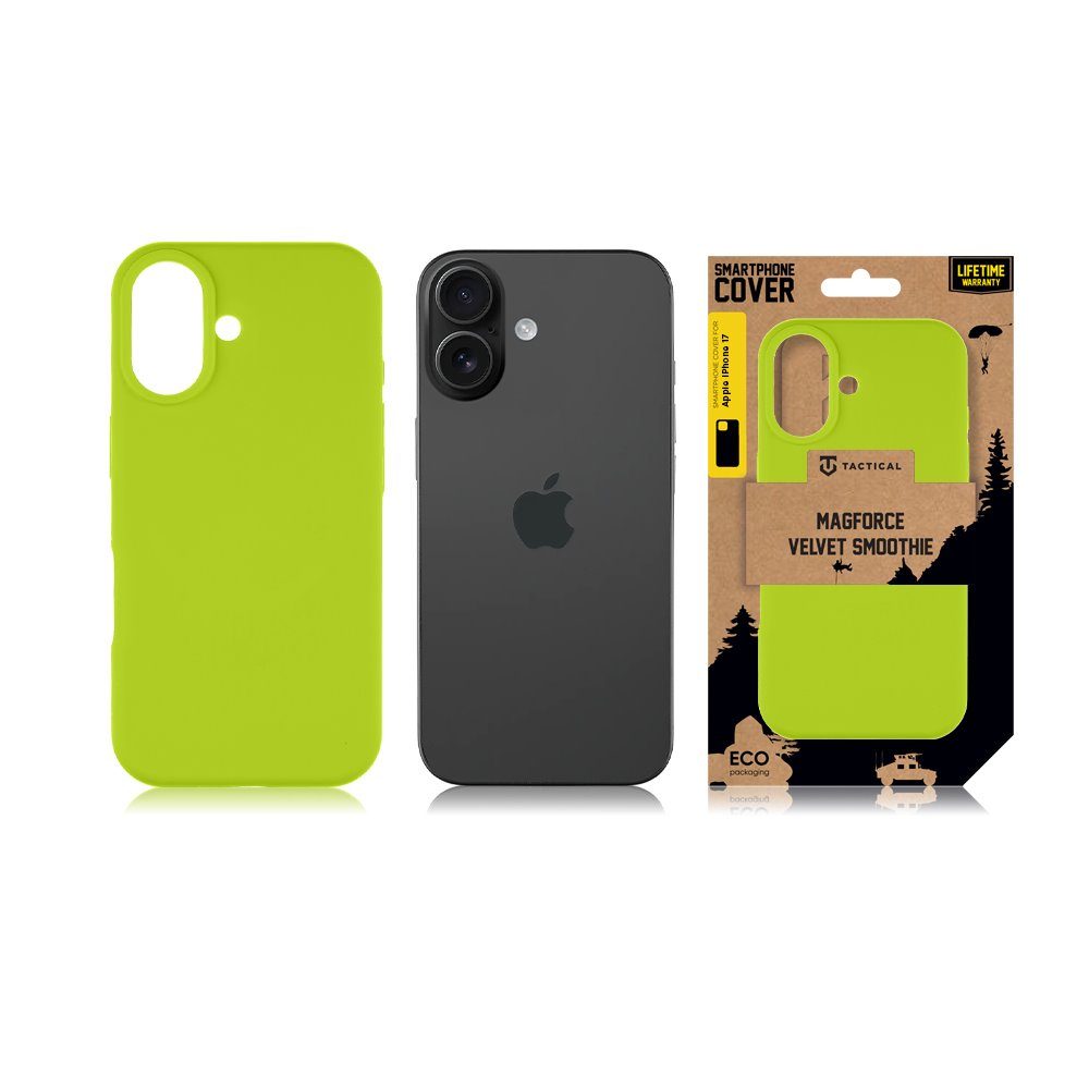 Tactical MagForce Velvet Smoothie kryt, iPhone 17, svetlo zelený