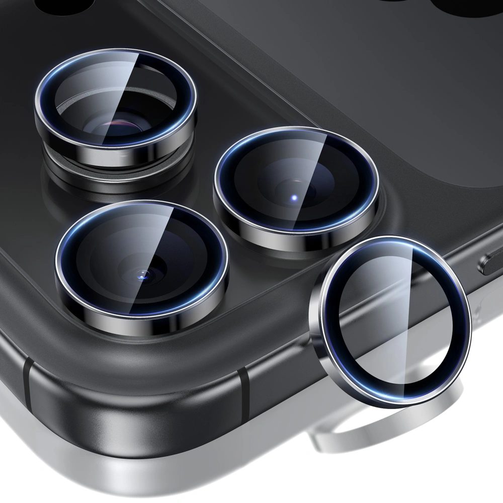 ESR Armorite Tvrdené sklo na šošovku fotoaparátu, iPhone 14 Pro / Max / 15 Pro / Max / 16 Pro / Max / 17 Pro / Max, čierne