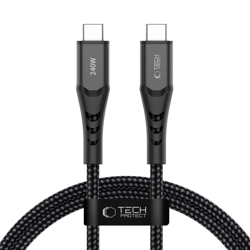 Levně Tech-Protect UB11T UltraBoost kabel USB-C, PD240W/QC3.0, 1m, černý