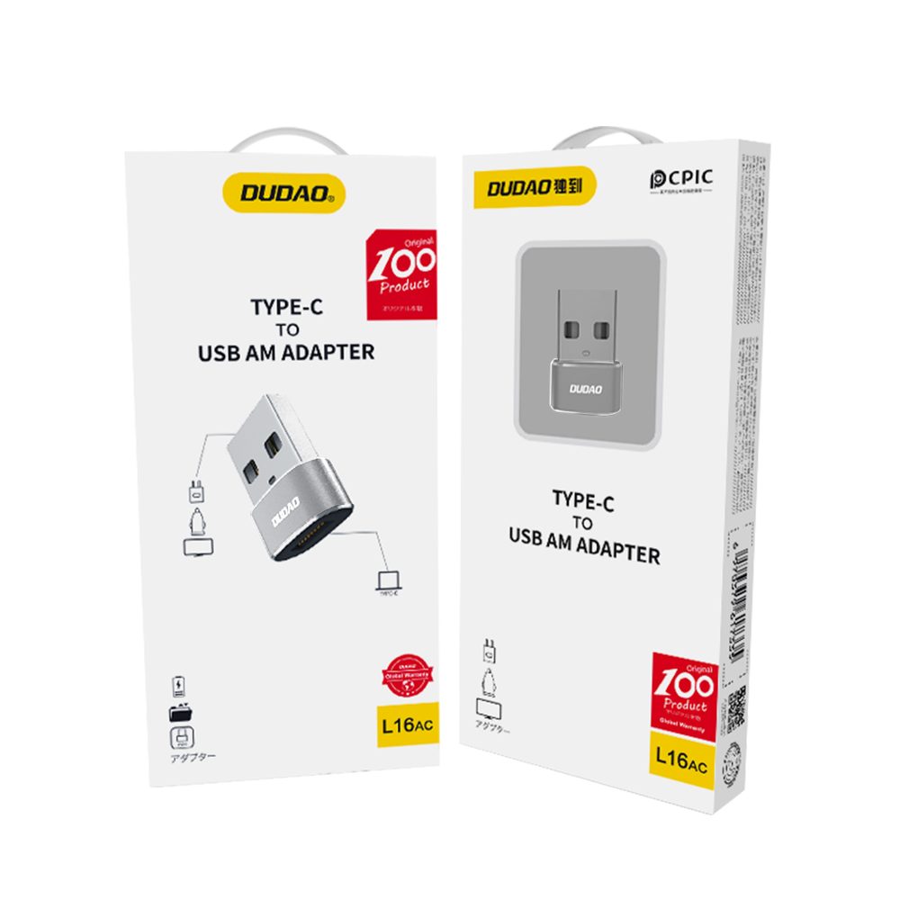 Dudao L16AC Adaptér USB-C na USB, čierny
