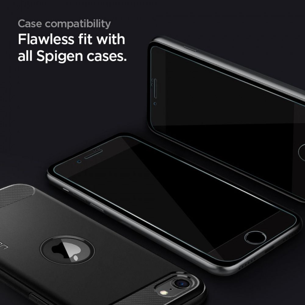 Spigen Full Cover Glass ALM FC Zaštitno Kaljeno Staklo, IPhone 7 / 8 / SE 2020, Crna