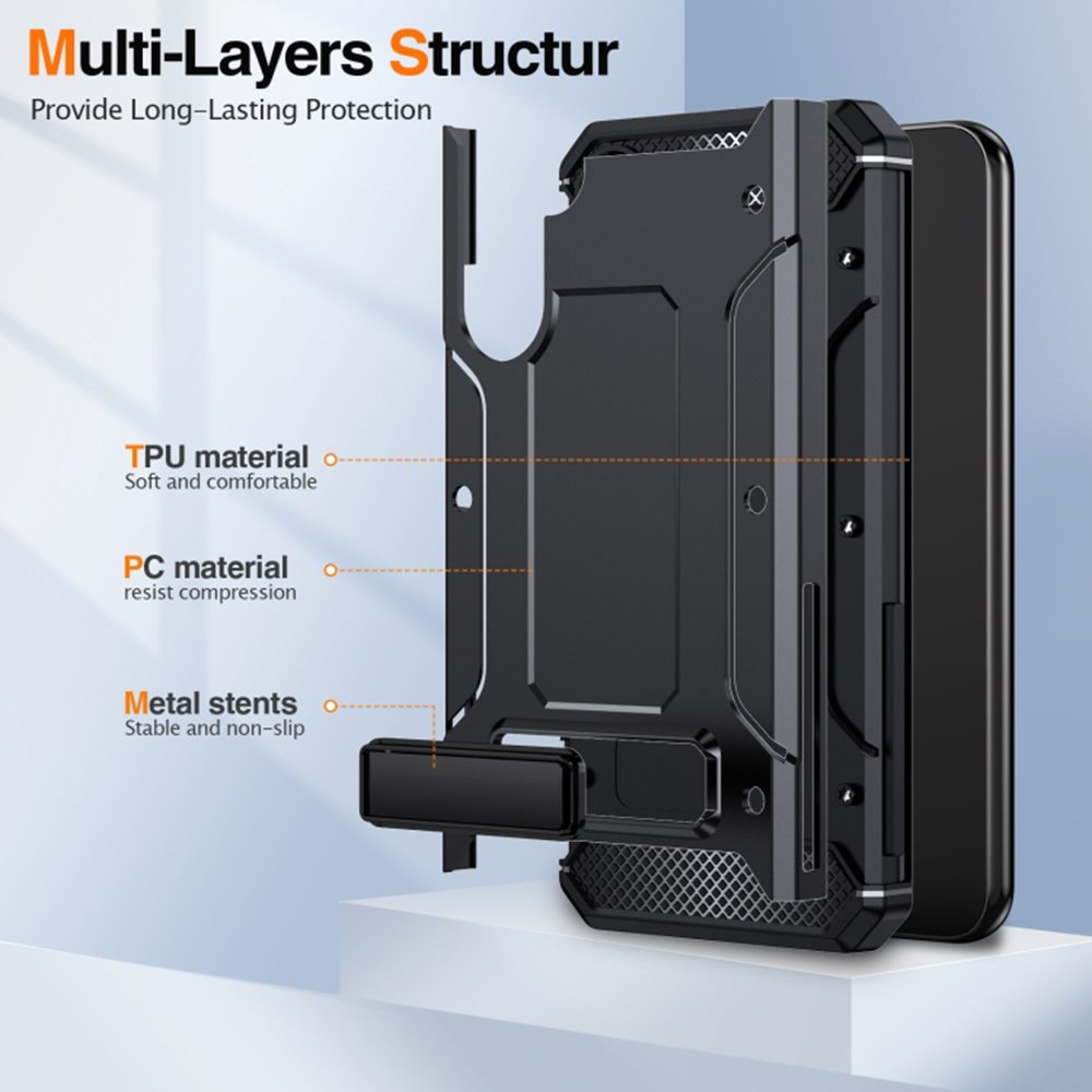 Techsuit Hybrid Armor Kickstand, Samsung Galaxy A54, Fekete