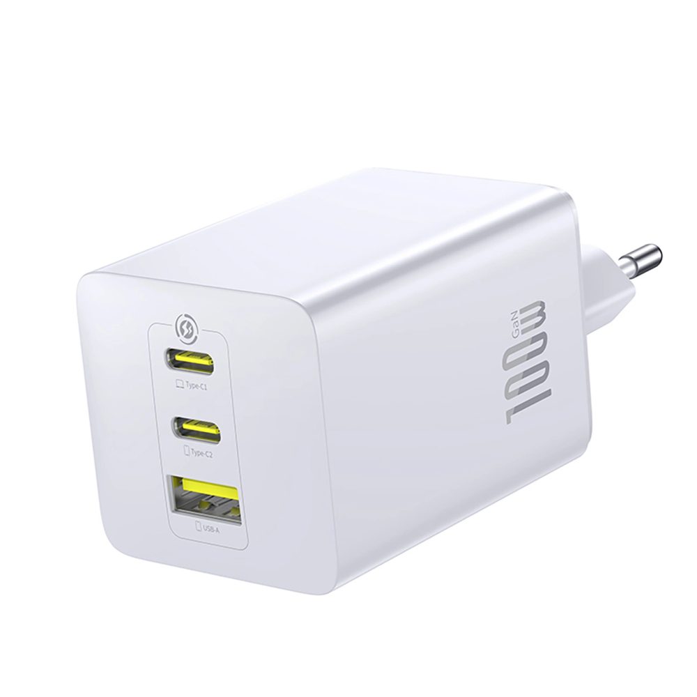 Baseus EnerFill FE11 adapter 2x USB-C + USB-A, 100W, fehér