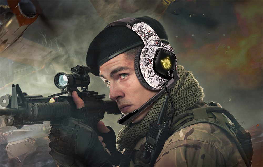 Onikuma K19 Camou Gaming Headset, Fehér