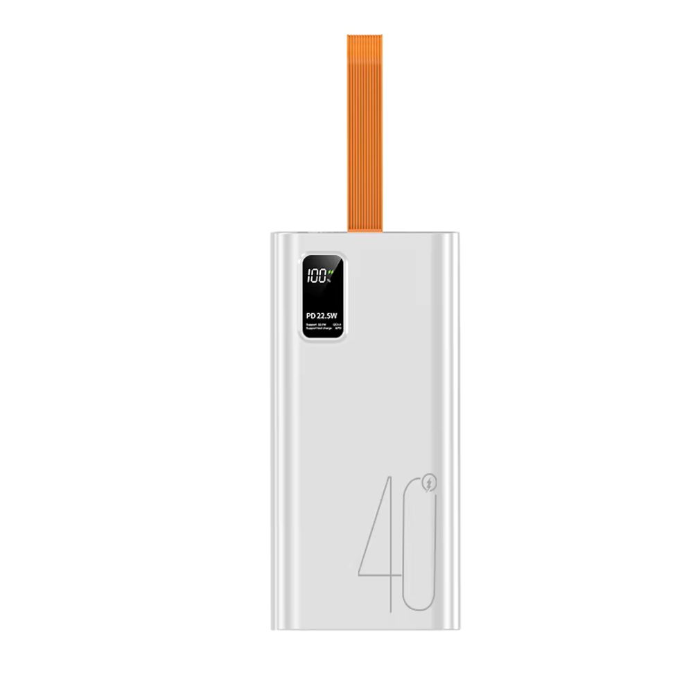 Levně Powerbanka 40000mAh, PD 22,5W, QC3.0, bílá