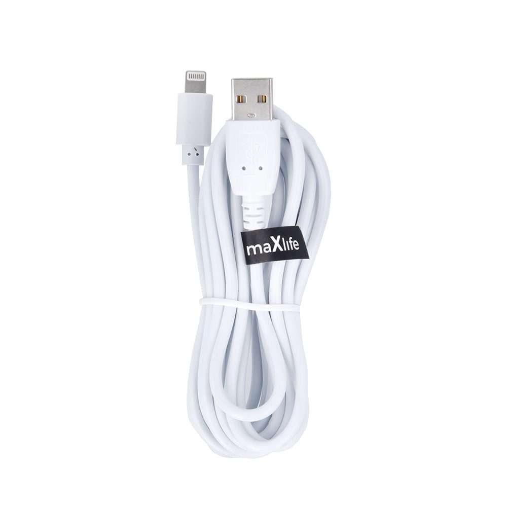 Maxlife USB - Lightning Kábel, 2A, 3m, Fehér