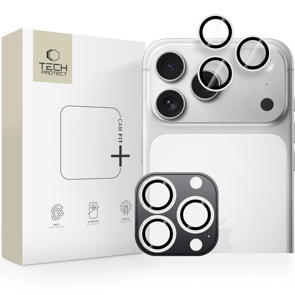 Levně Tech-Protect Camring Fit+, sklíčko pro čočku fotoaparátu, iPhone 14 Pro / Max / 15 Pro / Max / 16 Pro / Max / 17 Pro / Max, stříbrné