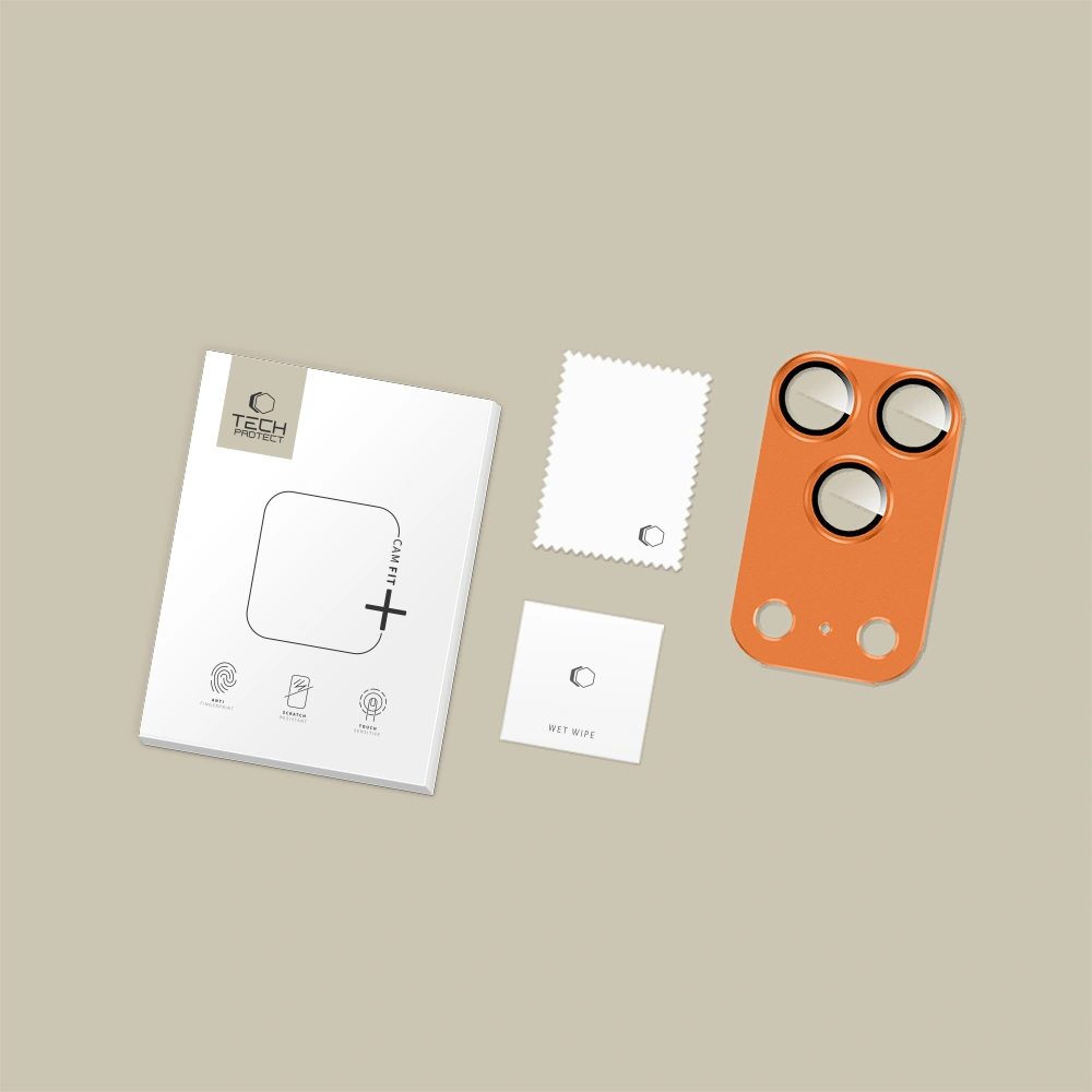Tech-Protect CamFull Fit+, sklíčko pre objektív fotoaparátu, iPhone 17 Pro, oranžové