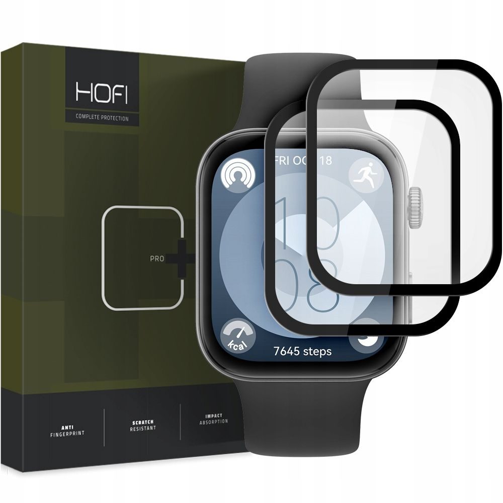 Hofi Pro+ Hibrid üveg, Huawei Watch Fit 3 / 4, fekete, 2 darab