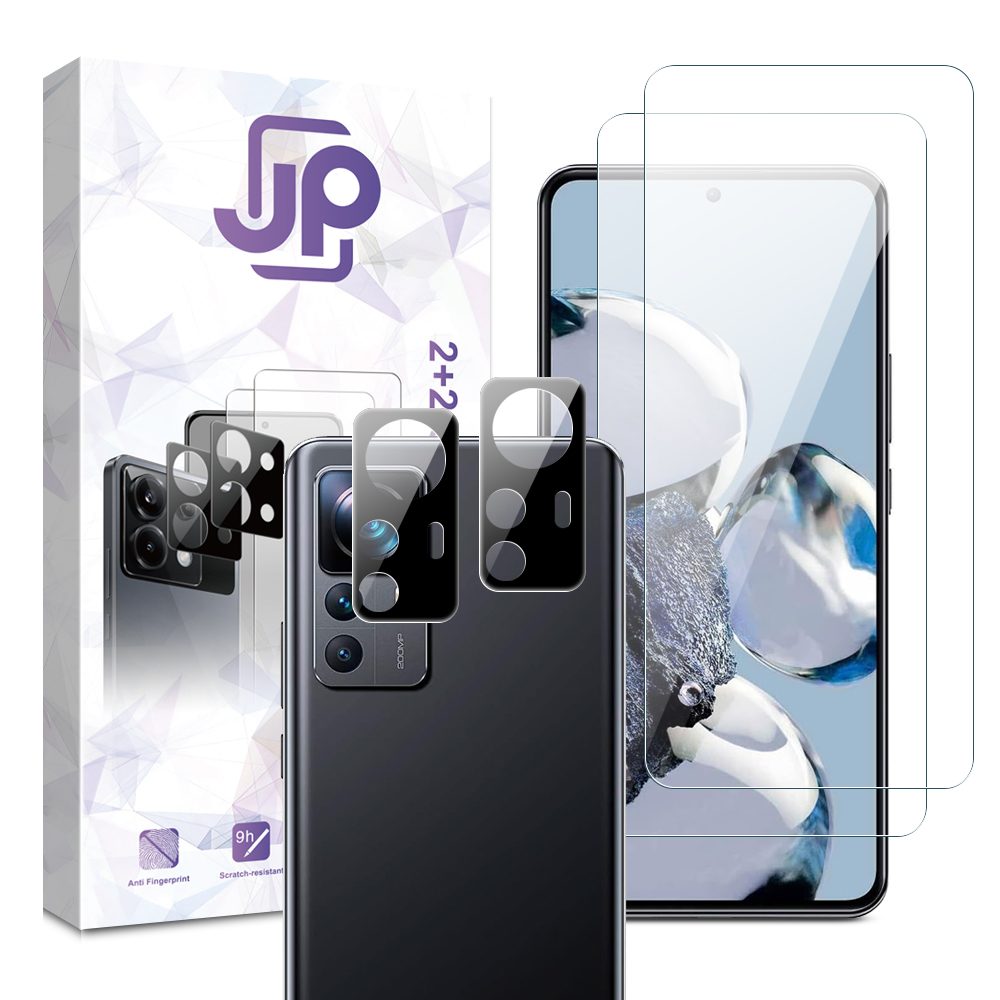 Pachet JP Combo, Set 2 sticle securizate și 2 protecții pentru cameră, Xiaomi 12T