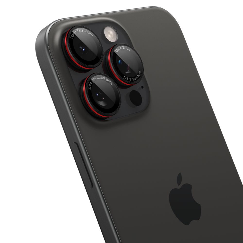 Spigen Optik Pro L-Series TR Ez Fit ochrana fotoaparátu, 2 kusy, iPhone 14 Pro / Max / 15 Pro / Max / 16 Pro / Max / 17 Pro / Max, čierna