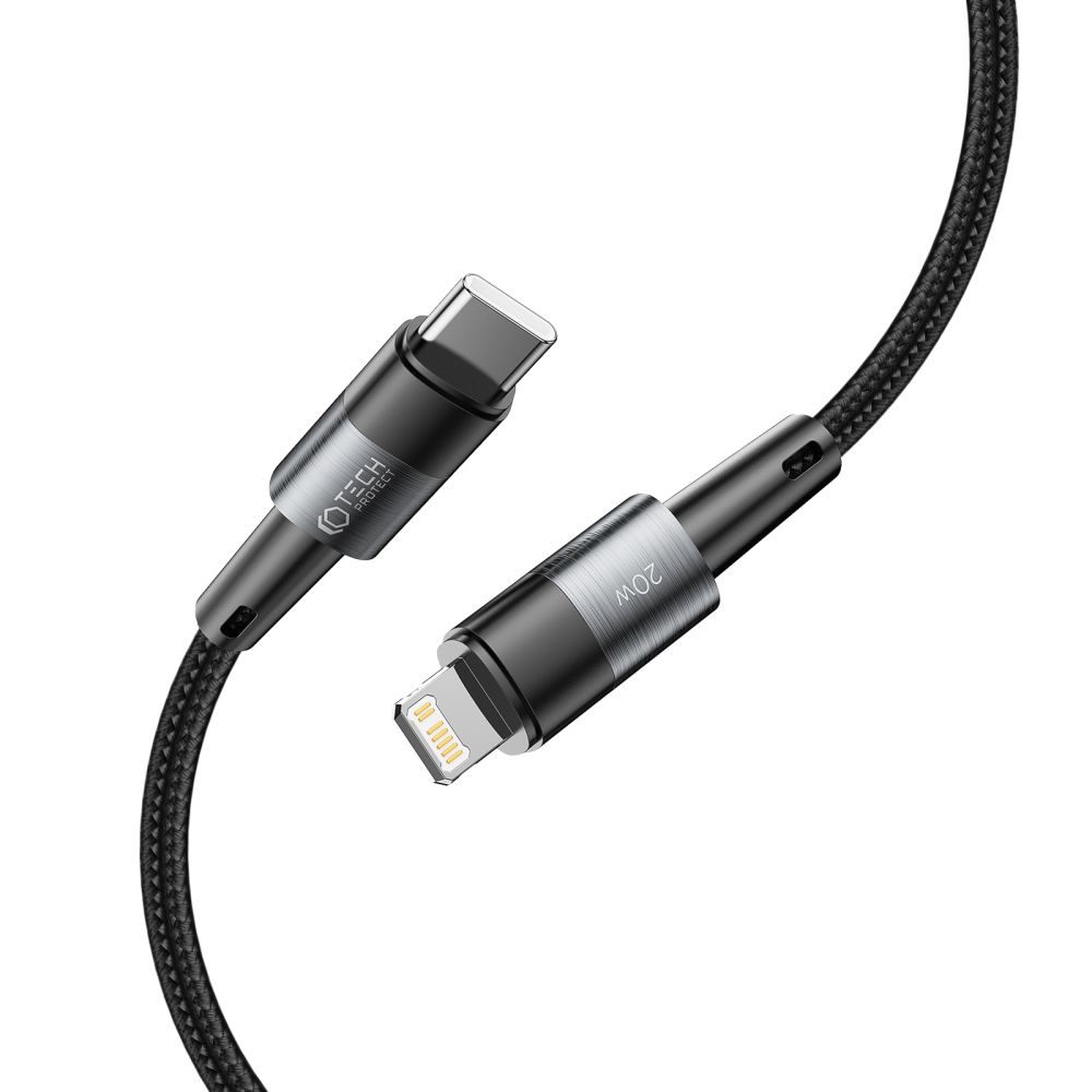 Tech-Protect UltraBoost USB-C - Lightning Kabel, PD20W / 3A, 1 M, Siv